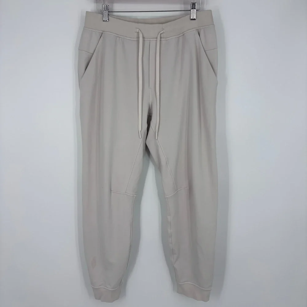 Lululemon City Sweat Joggers Mens Large Bone White Athletic Training Sweatpants